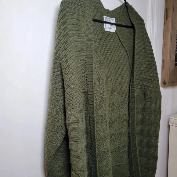Blugirl Blumarie Green Knit Cardigan | Fall Knit Cardigan | Large Cardigan - Picture 10 of 11